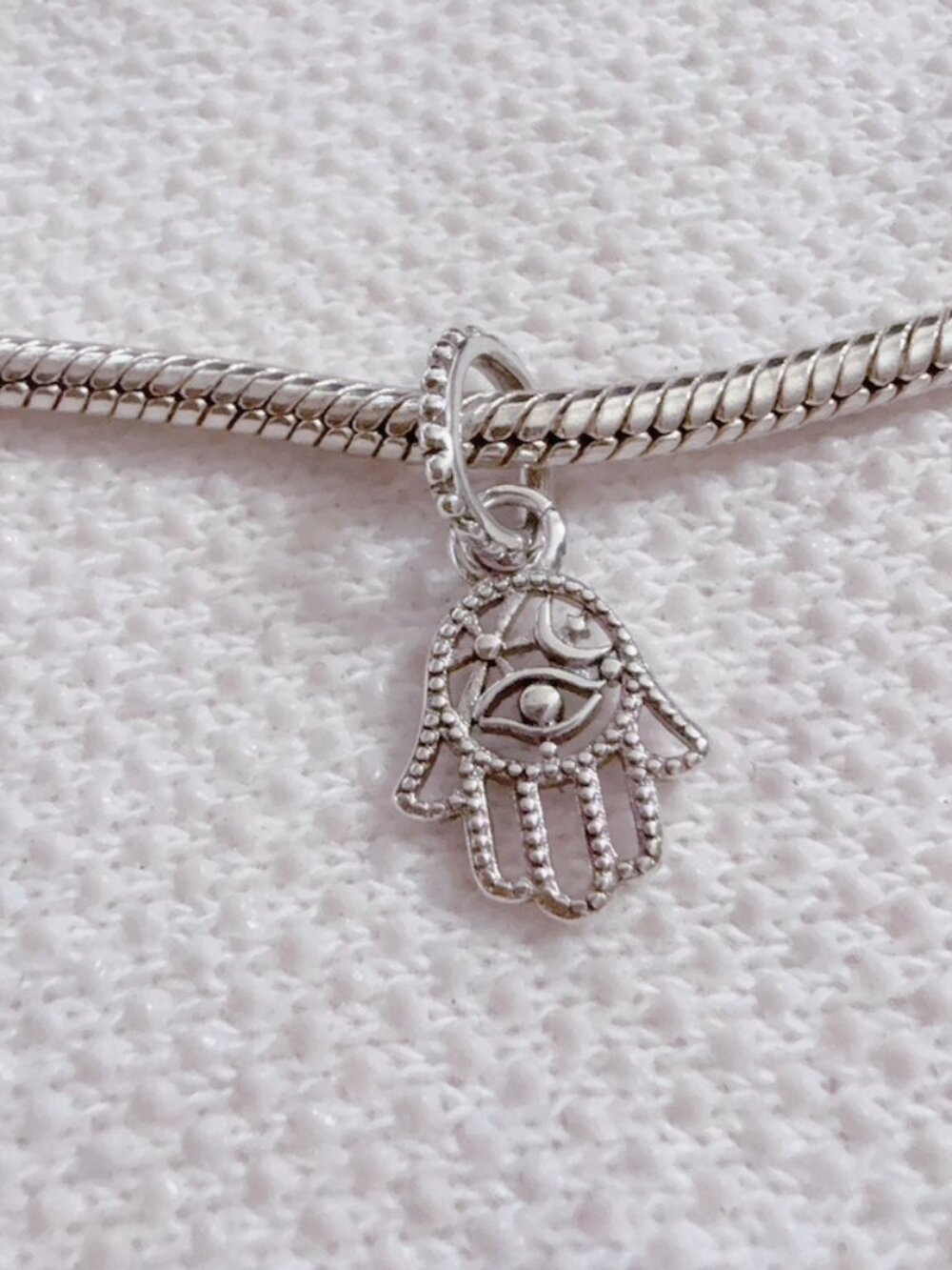 Hamsa Hand Pendant Silver Charm For Pandora Bracelet Necklace